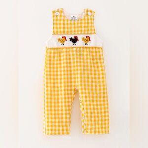 Yellow Gingham Kids Overalls